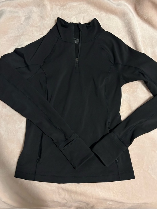 Athleta Jackets & Blazers - Athleta Black Quarter-Zip Pullover with Thumbhole Cuffs